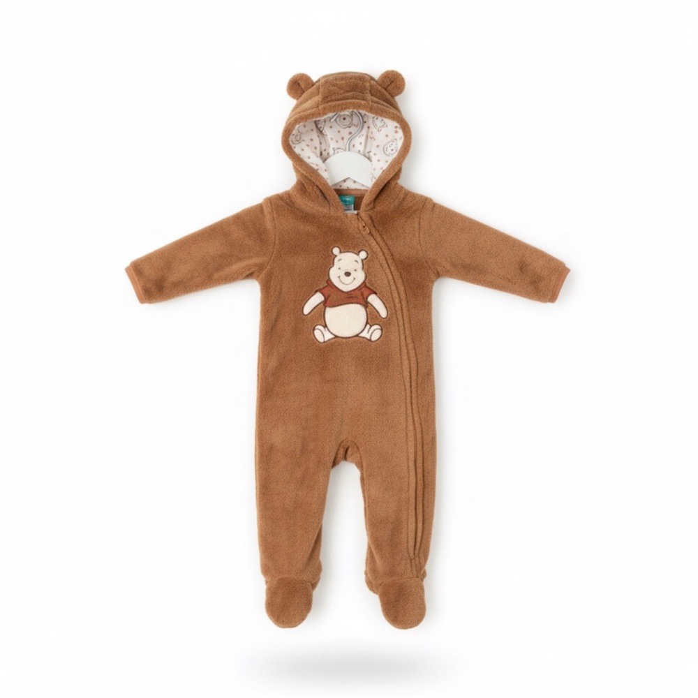 Cozy Brown Bear Hooded Kids One Piece
